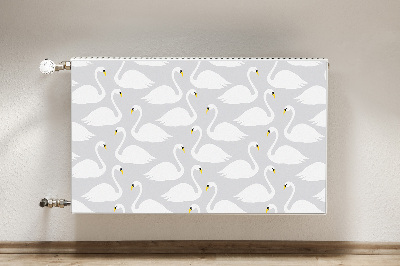 Magnetic radiator cover White swans