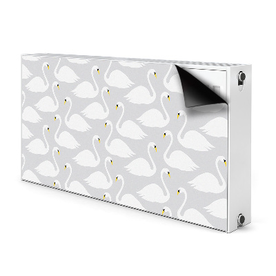 Magnetic radiator cover White swans