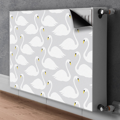 Magnetic radiator cover White swans