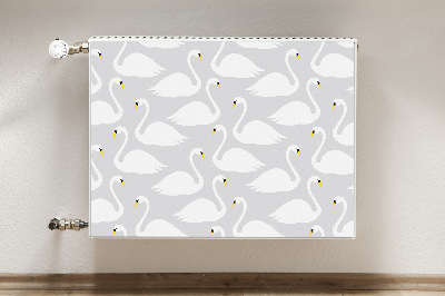 Magnetic radiator cover White swans