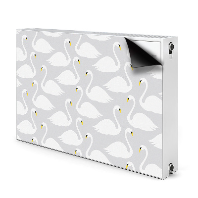 Magnetic radiator cover White swans