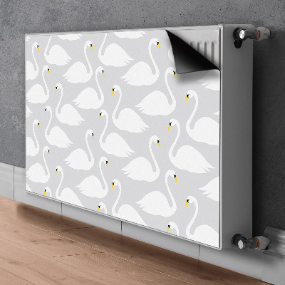 Magnetic radiator cover White swans