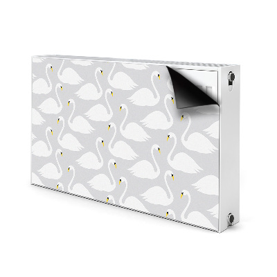 Magnetic radiator cover White swans