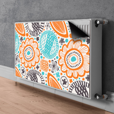 Decorative radiator mat Pastel flowers