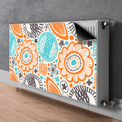 Decorative radiator mat Pastel flowers