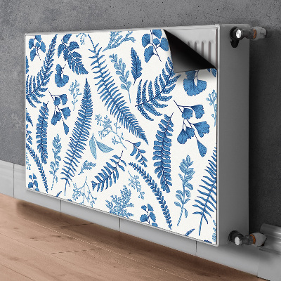 Magnetic radiator cover Blue ferns