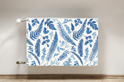 Magnetic radiator cover Blue ferns