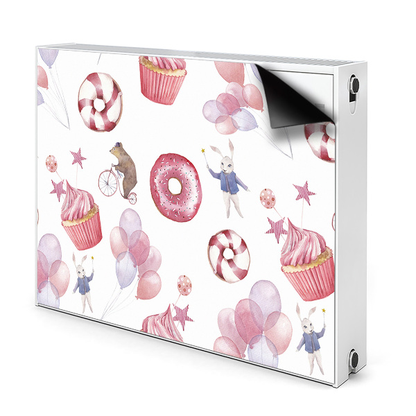 Decorative radiator cover Sweets and balloons