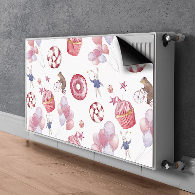 Decorative radiator cover Sweets and balloons