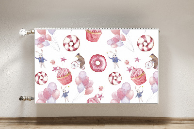 Decorative radiator cover Sweets and balloons