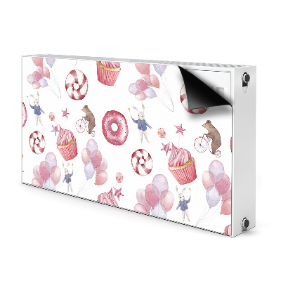 Decorative radiator cover Sweets and balloons