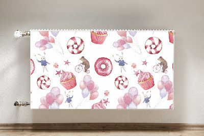 Decorative radiator cover Sweets and balloons