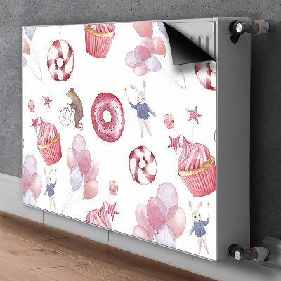 Decorative radiator cover Sweets and balloons