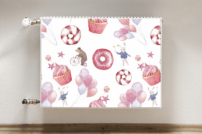 Decorative radiator cover Sweets and balloons