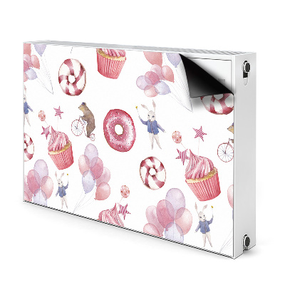 Decorative radiator cover Sweets and balloons