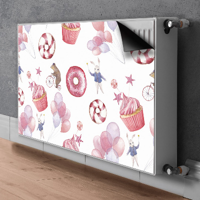 Decorative radiator cover Sweets and balloons