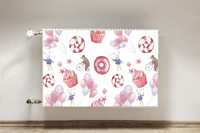 Decorative radiator cover Sweets and balloons