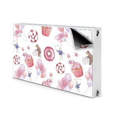 Decorative radiator cover Sweets and balloons