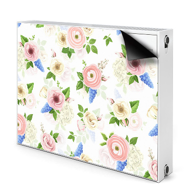 Decorative radiator cover Drawn flowers