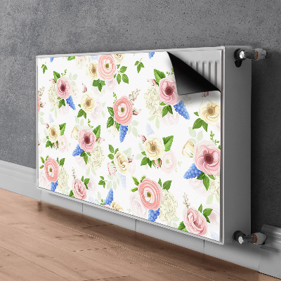 Decorative radiator cover Drawn flowers