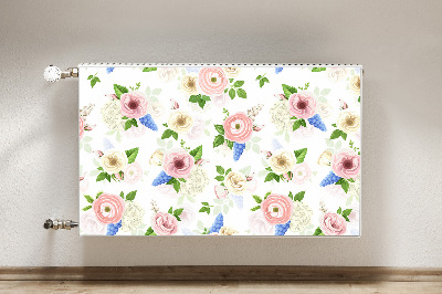 Decorative radiator cover Drawn flowers