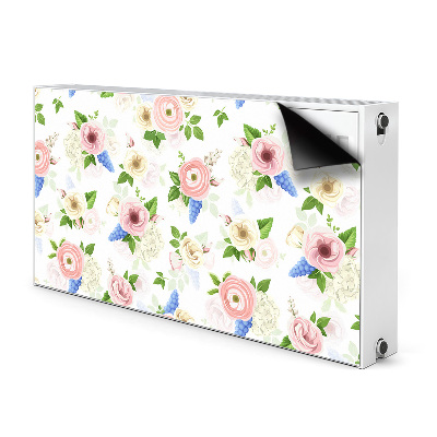 Decorative radiator cover Drawn flowers