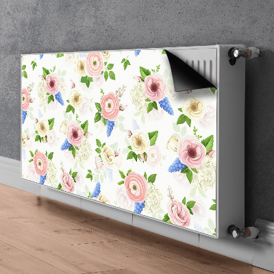 Decorative radiator cover Drawn flowers