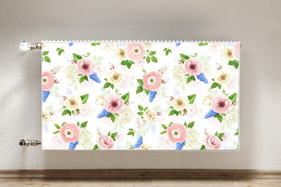 Decorative radiator cover Drawn flowers