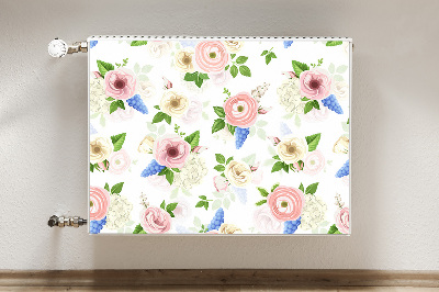 Decorative radiator cover Drawn flowers