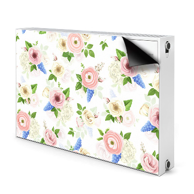 Decorative radiator cover Drawn flowers