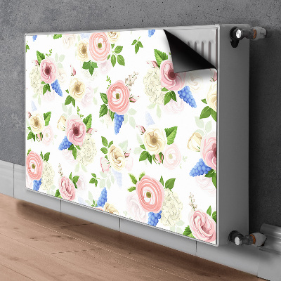 Decorative radiator cover Drawn flowers