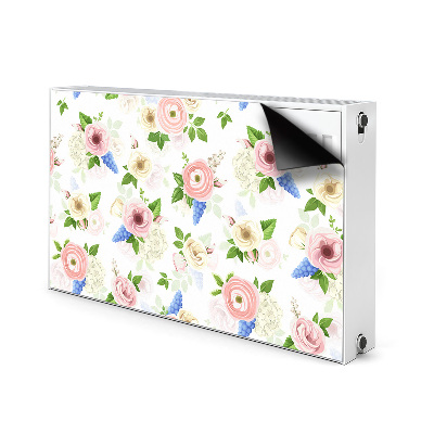 Decorative radiator cover Drawn flowers