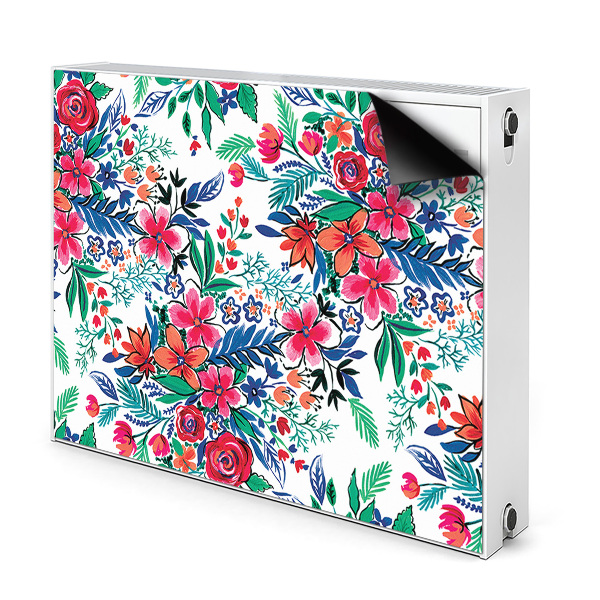 Decorative radiator cover Colorful flowers