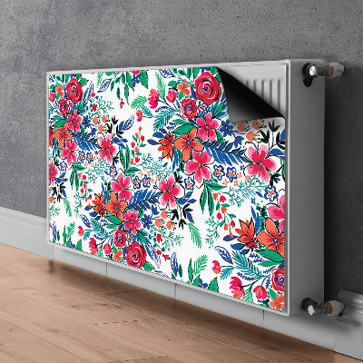 Decorative radiator cover Colorful flowers