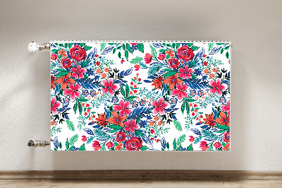 Decorative radiator cover Colorful flowers