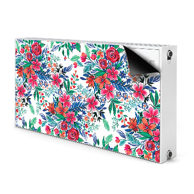 Decorative radiator cover Colorful flowers