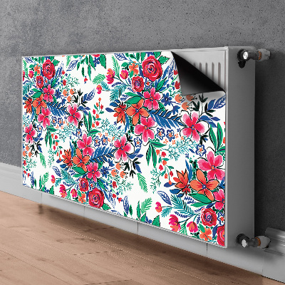 Decorative radiator cover Colorful flowers