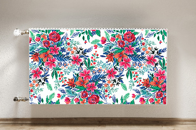 Decorative radiator cover Colorful flowers