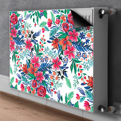 Decorative radiator cover Colorful flowers