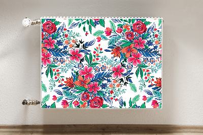 Decorative radiator cover Colorful flowers