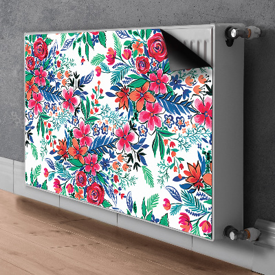 Decorative radiator cover Colorful flowers