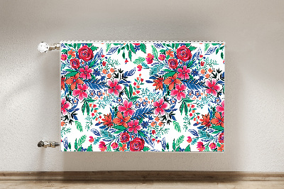 Decorative radiator cover Colorful flowers