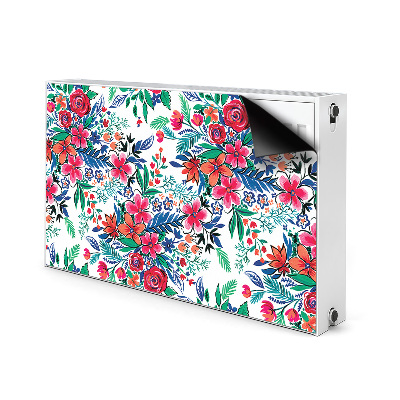 Decorative radiator cover Colorful flowers