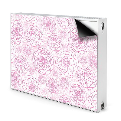 Magnetic radiator mat Pink flowers