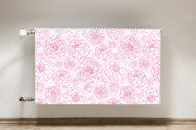 Magnetic radiator mat Pink flowers