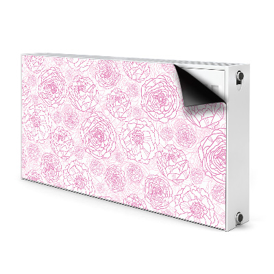 Magnetic radiator mat Pink flowers