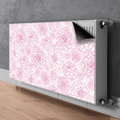 Magnetic radiator mat Pink flowers