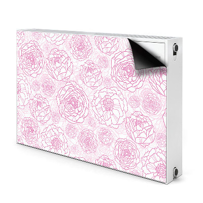 Magnetic radiator mat Pink flowers