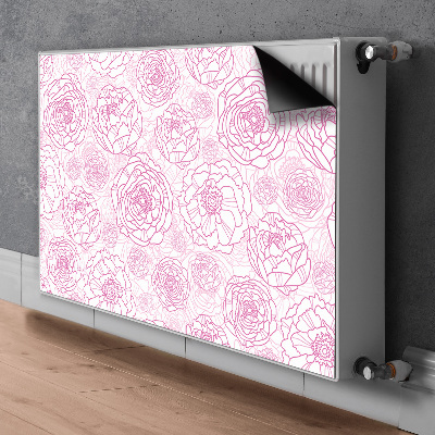 Magnetic radiator mat Pink flowers