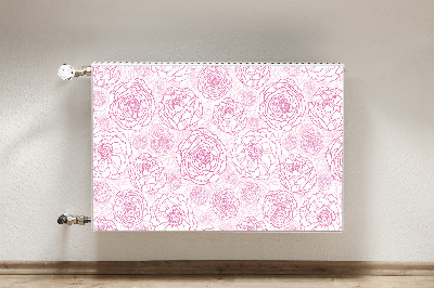 Magnetic radiator mat Pink flowers